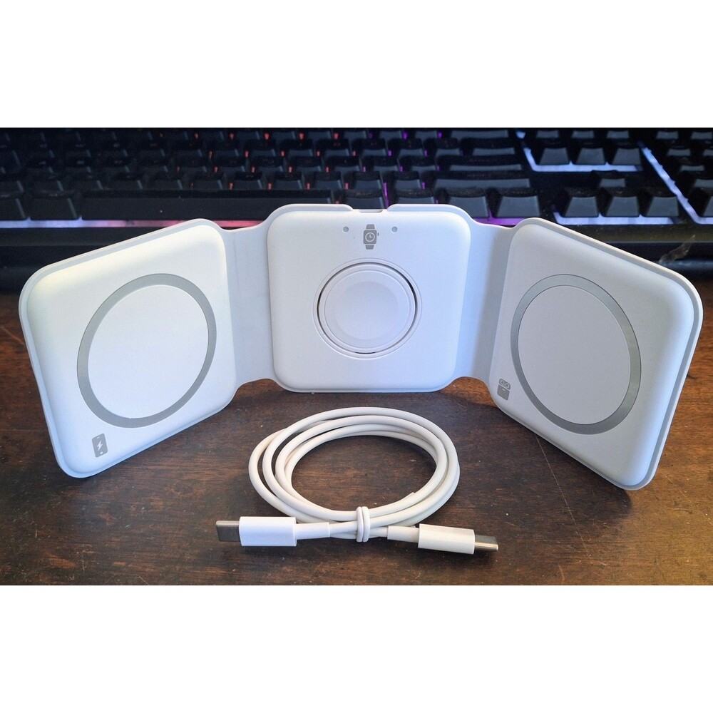 Chi-Charge Stack Magnetic Wireless Charger Foldable 3-in-1 Charging Pad